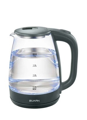 غلاية كهربائية زجاجية بوارن بروفيشنال 1800 وات 1.8 لتر – KB-G803 مع زجاج بوروسيليكات عالي الجودة، لوحة تسخين من الفولاذ المقاوم للصدأ، سلك طاقة نحاسي، حماية ضد الجفاف التلقائي، إيقاف تشغيل تلقائي، مؤشر LED – فعالة وآمنة ومتينة للاستخدام المنزلي والمكتبي