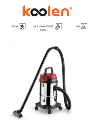 كولن مكنسة جاف و رطب - برميل من الاستناليس- 20 لتر – 1600 وات – 806101008